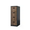 A filing cabinet with four drawers with a wood-grain finish on a white background. Podgląd zdjęcia produktu