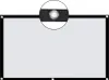 A projection screen with grommets for hanging. Produktbild-Vorschau