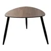 A triangular coffee table with three black legs on a white background. Náhled obrázku produktu