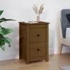 vidaXL Nachttisch Honigbraun 40x35x61,5 cm Massivholz Produktbild-Vorschau 2