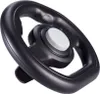A black steering wheel accessory with a white button in the center, shown against a white background. Náhľad obrázku produktu