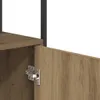 A close-up view of an open cabinet door with a metal hinge. Voir les images du produit