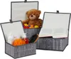 Relaxdays Aufbewahrungskorb 3er Set, mit Deckel & Produktbild-Vorschau 1