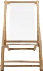A white canvas deck chair with a bamboo frame, shown from the front on a white background. Náhľad obrázku produktu