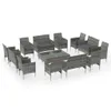 vidaXL 16-tlg. Garten-Lounge-Set mit Auflagen Poly Rattan Produktbild-Vorschau 3