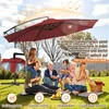 Parasol Izrielar 3,5 m rouge – Grand parasol de terrasse Voir les images du produit 3
