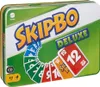 A product shot of the Skip-Bo Deluxe card game in a metal tin. Produktbild-Vorschau