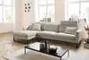 KAWOLA Sofa RICARDA Ecksofa Cord steingrau Recamiere links Produktbild-Vorschau 1