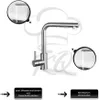 Rubinetto da cucina KitchenQuality alto 31 cm in acciaio Anteprima dell’immagine prodotto 2
