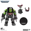 A Warhammer 40,000 Ork Meganob action figure with accessories, displayed on a white background. Produktbild-Vorschau