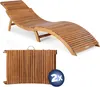 Casaria 2x Chaise longue en bois d'acacia Pliable 160kg Voir les images du produit 1