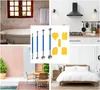 Collage of different home interior and exterior scenes, with a central focus on a set of tools. Produktbild-Vorschau