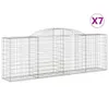vidaXL Gabionen mit Hochbogen 7 Stk. 300x50x100/120cm Produktbild-Vorschau 1