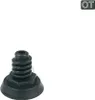 A black appliance foot with a hexagonal base and a ribbed top. Produktbild-Vorschau