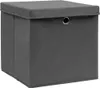 vidaXL Úložné boxy s vekom 4 ks. Sivé 32x32x32 cm Látkové Náhľad obrázku produktu 1
