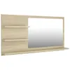 A wooden shelf with a mirror attached. Náhľad obrázku produktu