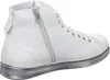 A white high-top sneaker is shown from the side. Produktbild-Vorschau
