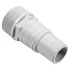 A white plastic pipe fitting with threaded end and hose barb end. Produktbild-Vorschau