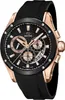 A close-up studio shot of a Jaguar men's chronograph watch with a black dial and rose gold accents, presented on a white background. Produktbild-Vorschau