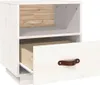The Living Store Nachttisch Weiß 40x34x45 cm Massivholz Produktbild-Vorschau 7