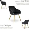 tectake® Esszimmerstuhl Marilyn gepolstert, in Samtoptik 58 Produktbild-Vorschau 3