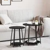Beistelltisch-Set mit Regal 2 pcs Schwarz Eichen-Optik Produktbild-Vorschau 3