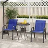 Two blue outdoor chairs and a small table are set up on a patio. Náhľad obrázku produktu