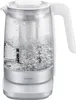 A white and silver electric kettle with water boiling inside, shown on a white background. Náhled obrázku produktu