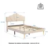 A diagram of a bed frame with dimensions and weight capacity. Podgląd zdjęcia produktu