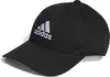 A black Adidas baseball cap with a white Adidas logo. Voir les images du produit