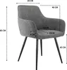 set di 4 sedie da pranzo con braccioli, rivestite in Anteprima dell’immagine prodotto 7