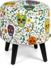 Pouf contenitore Excelsa Calavera in velluto e legno Anteprima dell’immagine prodotto 1