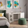 KOMTO Schreibtisch mit Stauraum Weiß – PC Tisch mit 2 Produktbild-Vorschau 5