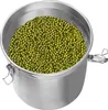 A stainless steel container filled with green mung beans. Náhled obrázku produktu
