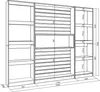 COZY Libreria scaffale, 230x25x186cm, Soggiorno, Ufficio, Anteprima dell’immagine prodotto 4