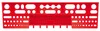 A red tool organizer with many different sized holes and slots for tools. Anteprima dell’immagine prodotto