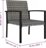 vidaXL Garten-Essstühle 2 Stk. Poly Rattan Grau Produktbild-Vorschau 6
