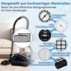A vacuum cleaner and its filter components are shown with descriptive text and callouts. Produktbild-Vorschau