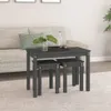 The Living Store Satztische 3 Stk. Grau Massivholz Kiefer Produktbild-Vorschau 3