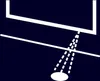 An abstract illustration showing a light beam projecting from a rectangular object onto a diagonal line, with a circular illuminated area below. Produktbild-Vorschau