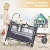 Reisebett mit Matratze, 5 in 1 Beistellbett Baby mit Rollen Produktbild-Vorschau 6
