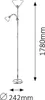 A technical drawing of a floor lamp with dimensions indicated. Produktbild-Vorschau
