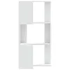 A white, modern, modular shelving unit with three open compartments arranged in a staggered pattern. Podgląd zdjęcia produktu