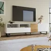 okwish Mobile TV, basso mobile TV con 2 scomparti aperti - Anteprima dell’immagine prodotto 1