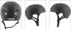 Three views of a black helmet against a white background. Anteprima dell’immagine prodotto