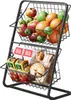 Metalowy Stojak Z Koszami 2-Poziomowy Organizer Kuchenny Podgląd zdjęcia produktu 1