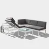 Garten-Lounge-Set Outdoor-Ecksofa + Glas-Couchtisch Jamila Produktbild-Vorschau 3