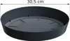 A dark gray plant saucer is shown from a slightly elevated side angle against a white background. A measurement line with '30,5 cm' is visible above the saucer. Produktbild-Vorschau