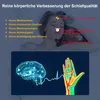 A woman sleeping with graphics overlayed showing brain activity and hand heat map. Produktbild-Vorschau