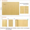 The image shows installation and shortening instructions for a bamboo-like privacy screen. Podgląd zdjęcia produktu